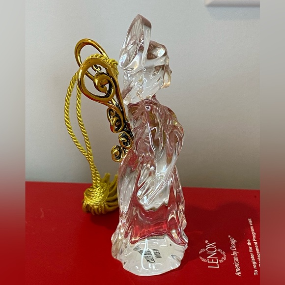Unique! Vintage Gorham lead crystal angel ornament with scroll metal wings. - Picture 2 of 2